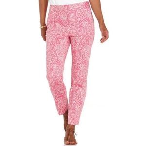 Pink paisley printed chinos